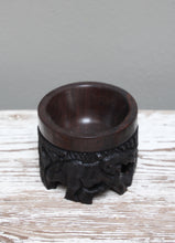 Load image into Gallery viewer, Ebony carved wooden egg stand