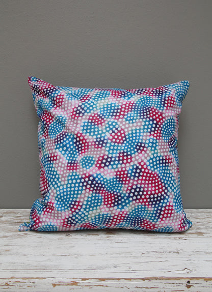 Pink, green & blue Java African wax print scatter cushion