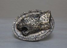 Load image into Gallery viewer, Brass  African leopard belt buckle
