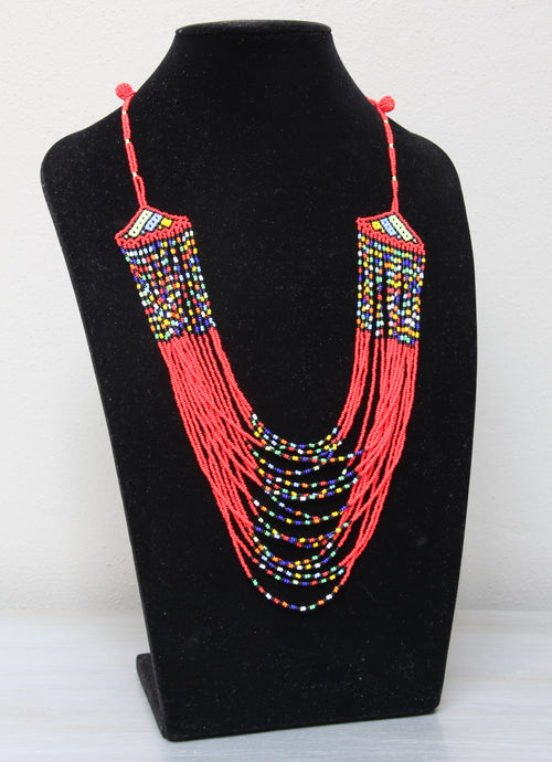 Maasai multi-colour multi-stringed necklace