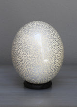 Load image into Gallery viewer, Speckled cream and silver ostrich egg
