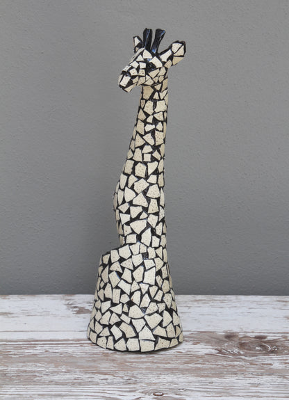 Mosaic eggshell giraffe head