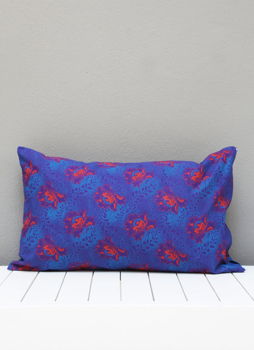 Navy blue African Shweshwe scatter cushion