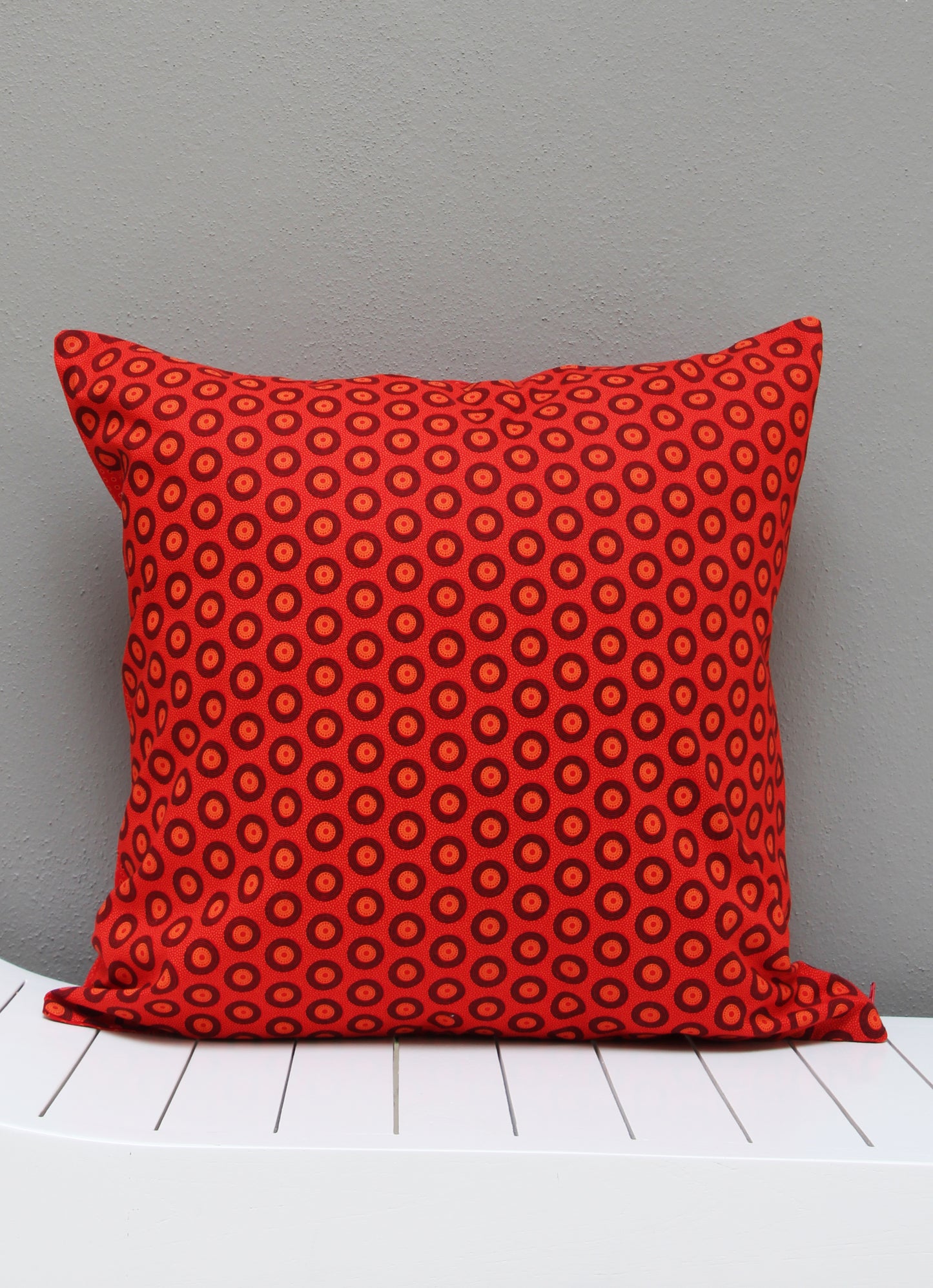 Red and black Shweshwe scatter cushion
