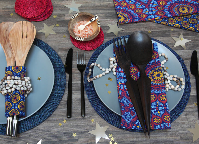 Set of 6 African shwe shwe napkins