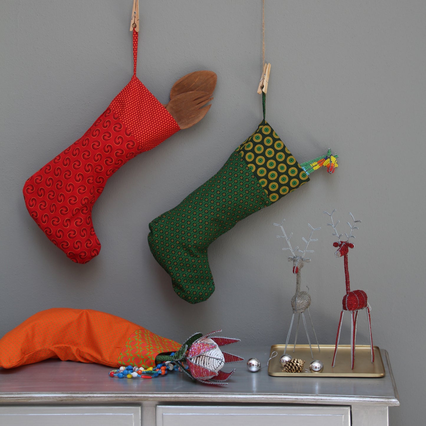 African Shwe-shwe Christmas stockings