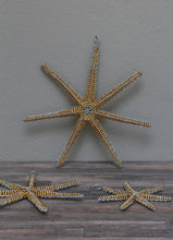 Load image into Gallery viewer, Christmas gold beaded star decorations