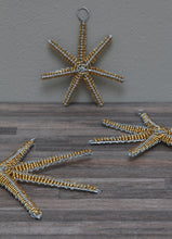 Load image into Gallery viewer, Christmas gold beaded star decorations