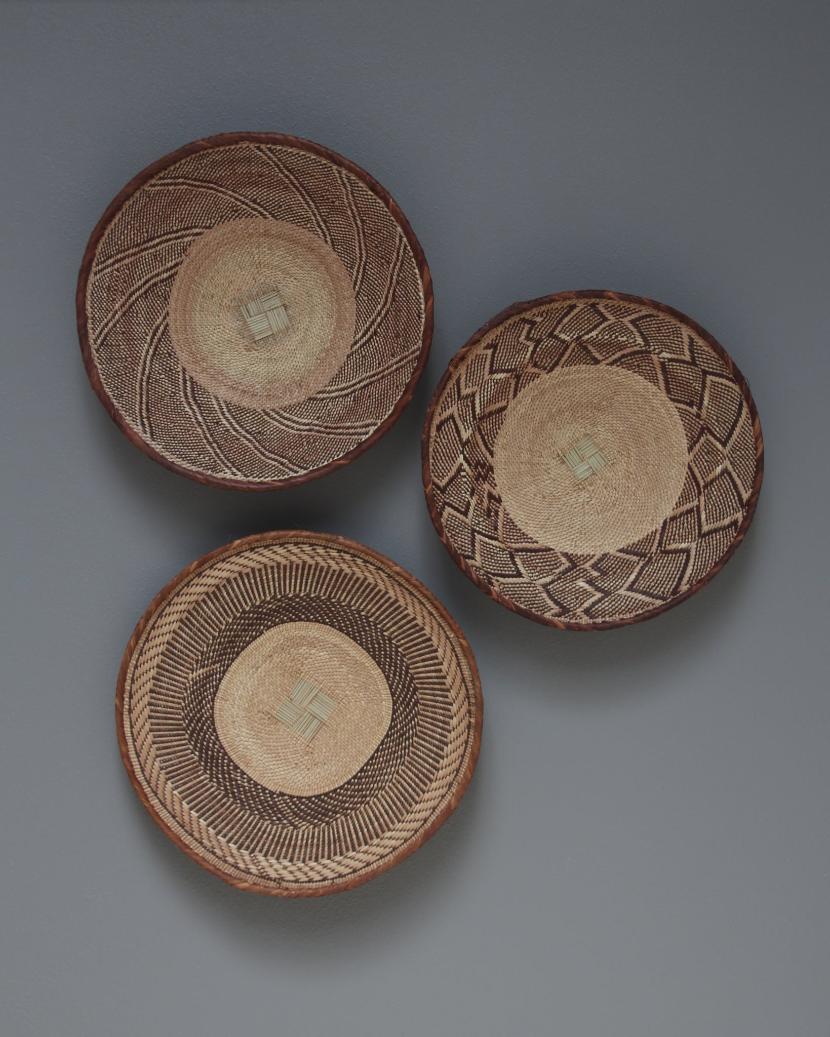 African Tonga baskets: 41cm,43cm,44cm – Interior of Africa