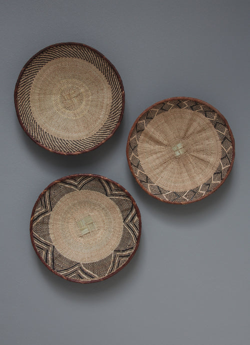 African Tonga baskets: 41cm,41cm,42cm