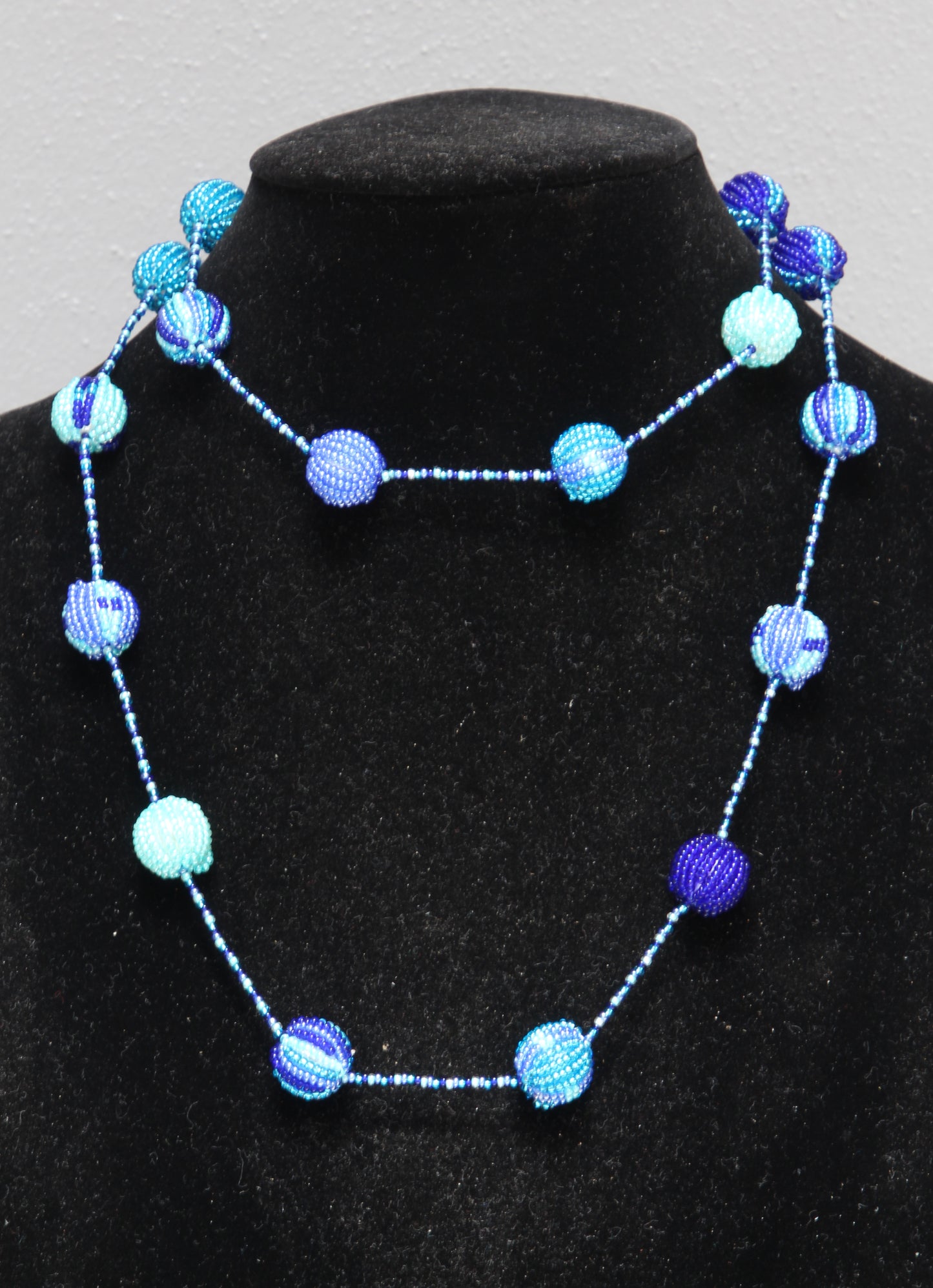 Multi-beaded African mint green and blue necklace