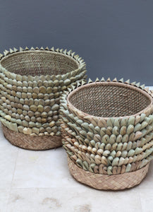 Handwoven floor basket