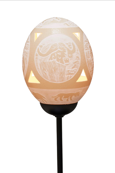 Big 5 Circle ostrich egg lamp