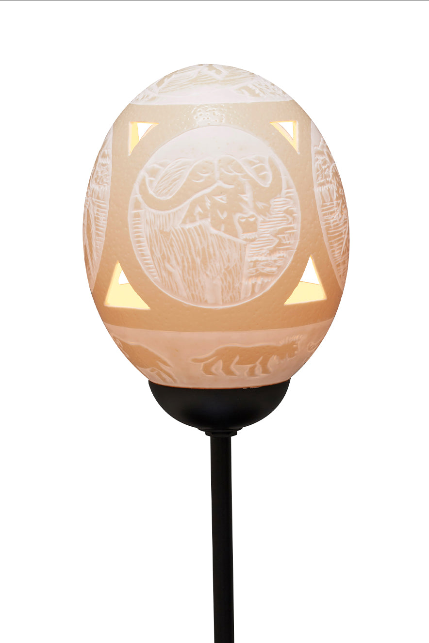 Big 5 Circle ostrich egg lamp