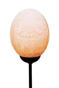Big 5 night themed ostrich egg lamp