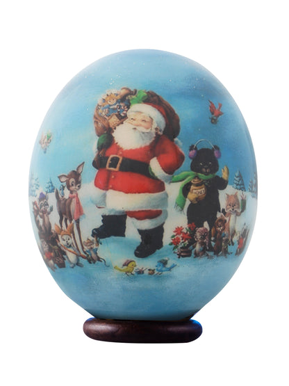 Father Christmas decoupage egg