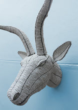 Load image into Gallery viewer, Classic white beaded kudu wall piece