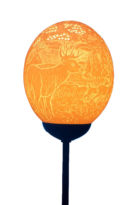 Deer in the forest ostrich eggshell lamp