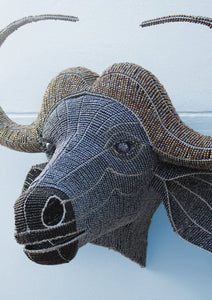 Beaded and wire-frame buffalo wallpiece