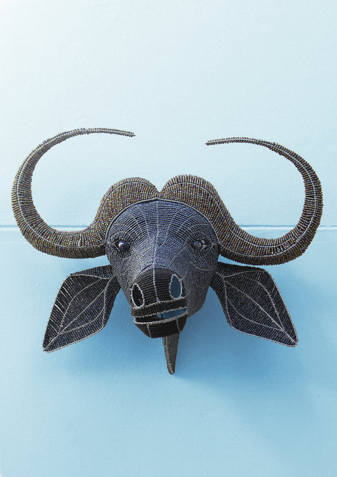 Beaded and wire-frame buffalo wallpiece