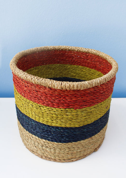 Multi-coloured African waste paper basket