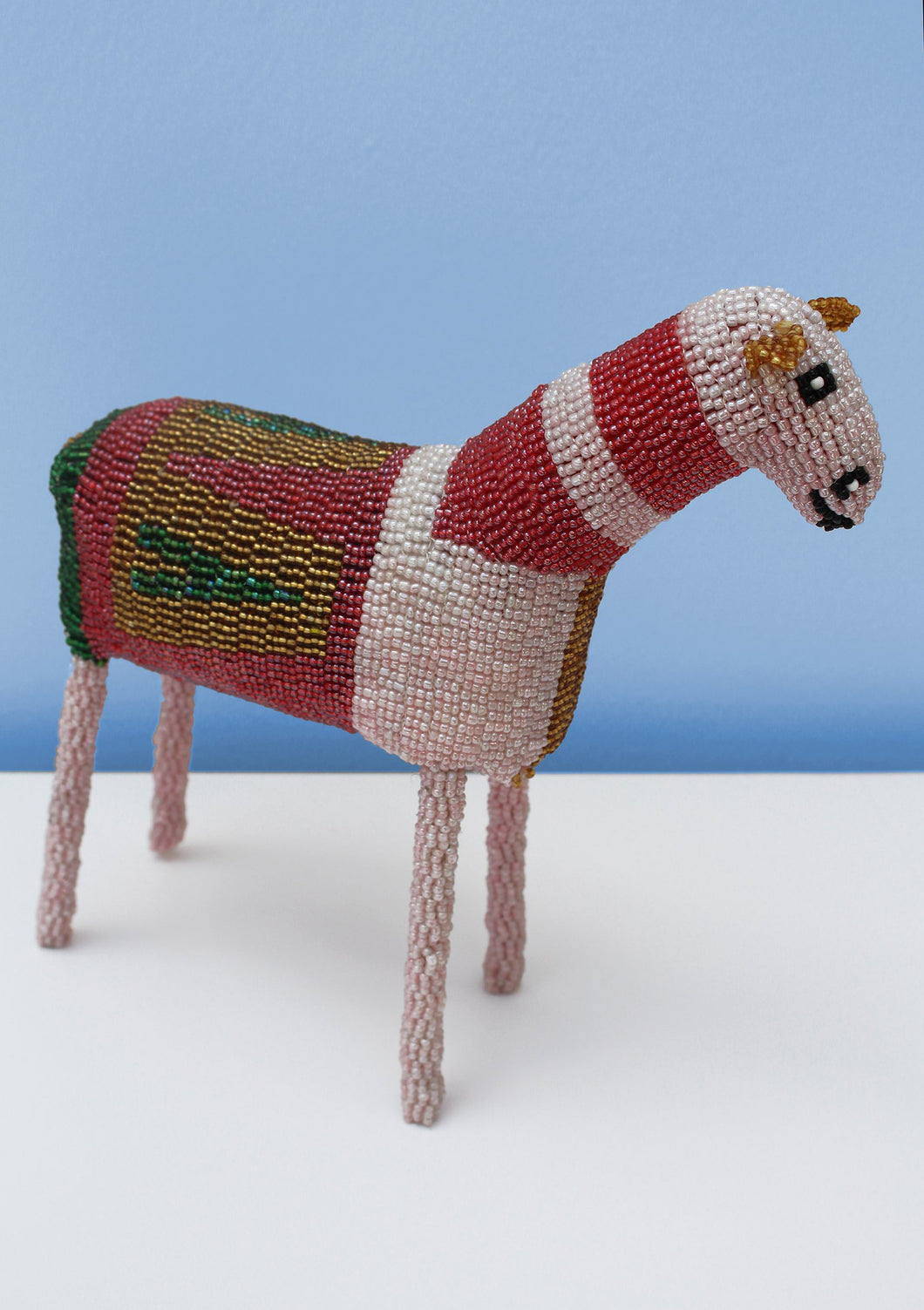 Multi-coloured beaded horse
