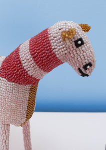 Multi-coloured beaded horse