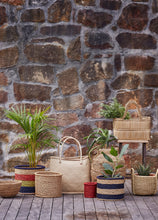 Load image into Gallery viewer, Multicoloured grass-woven African basket