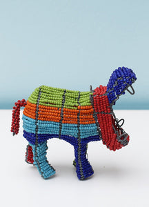 Multi-coloured beaded hippopotamus