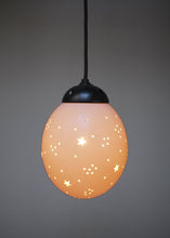 Load image into Gallery viewer, Moon and stars themed ostrich egg pendant