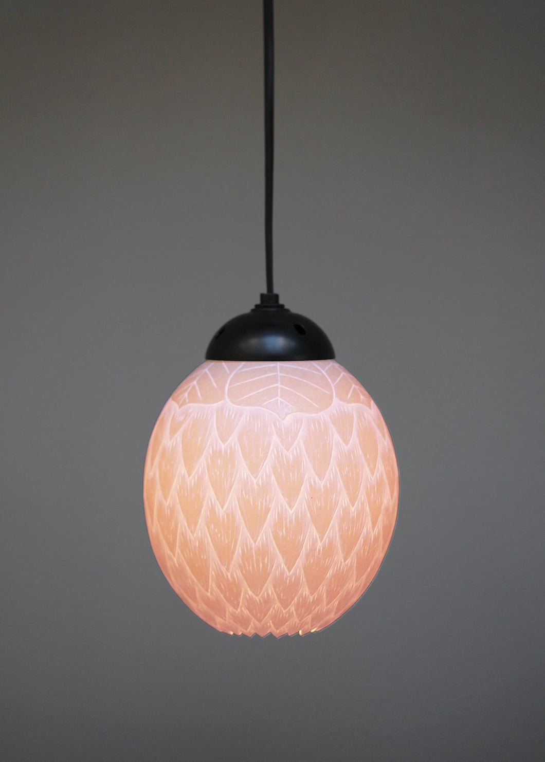 Protea themed ostrich egg pendant
