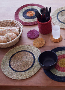 Set of 2 African placemats 31cm in diameter