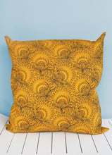 Load image into Gallery viewer, Canary yellow and black Shweshwe scatter cushion