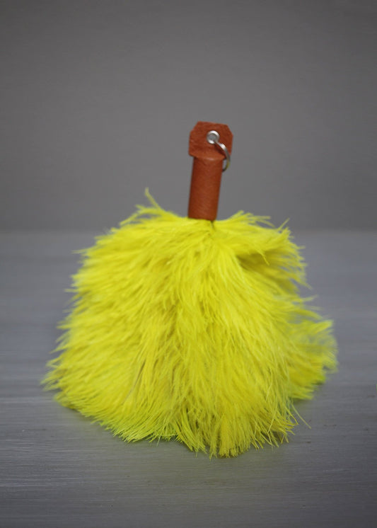 Yellow ostrich feather keyring
