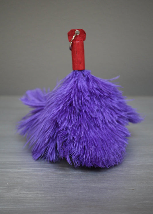 Purple ostrich feather keyring