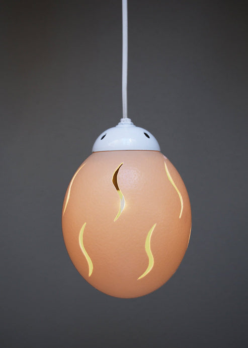 Slit themed ostrich egg pendant
