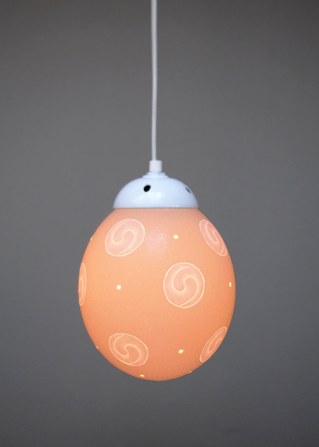 Infinite twirls themed ostrich egg pendant light