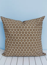 Load image into Gallery viewer, Brown and yellow African Shweshwe print scatter cushion