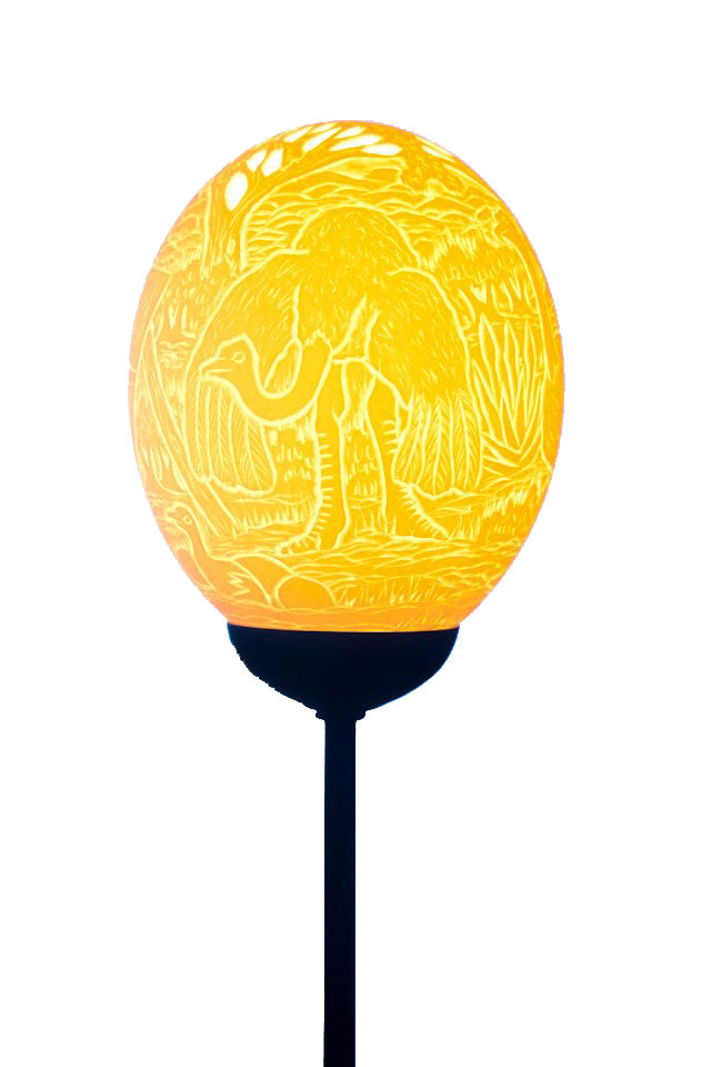 Ostrich farm egg lamp