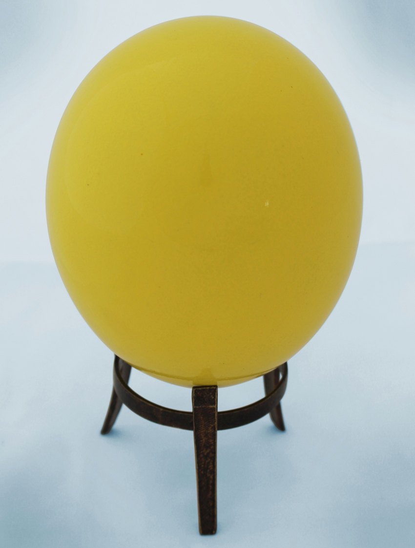 Yellow-glazed ostrich egg