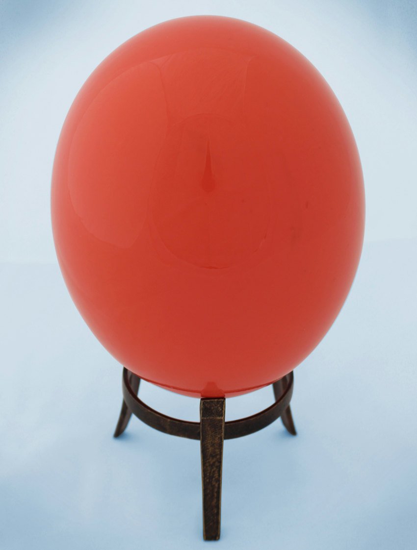 Orange-glazed ostrich egg