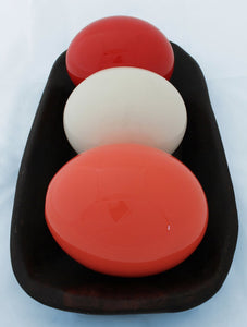 Set of 3 glazed ostrich eggs