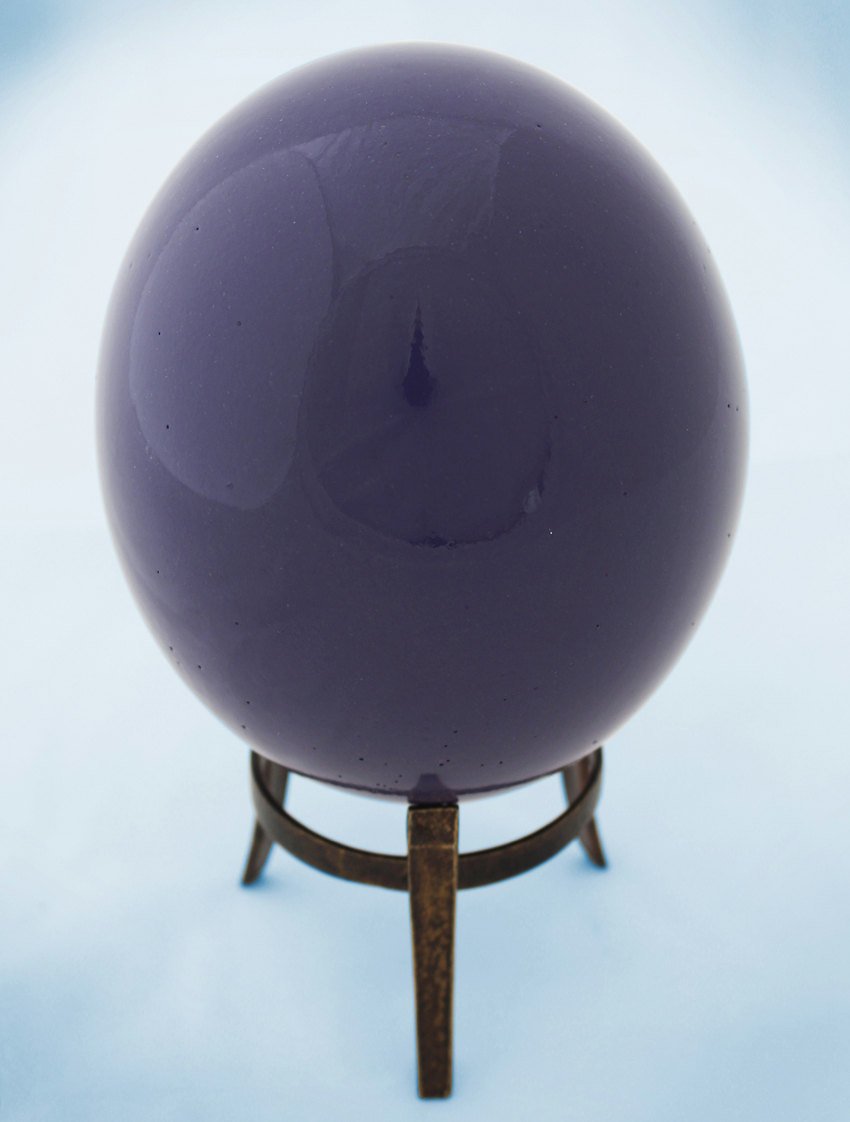Purple-glazed ostrich egg