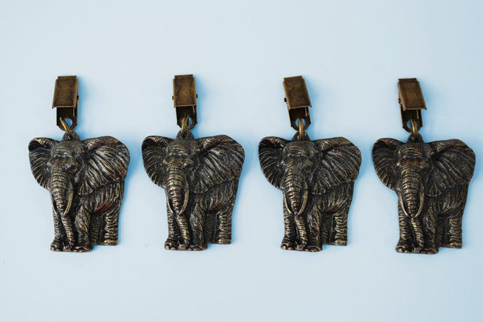 Elephant brass tablecloth weights