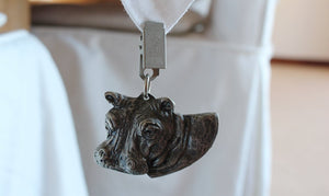 Hippo pewter tablecloth weights