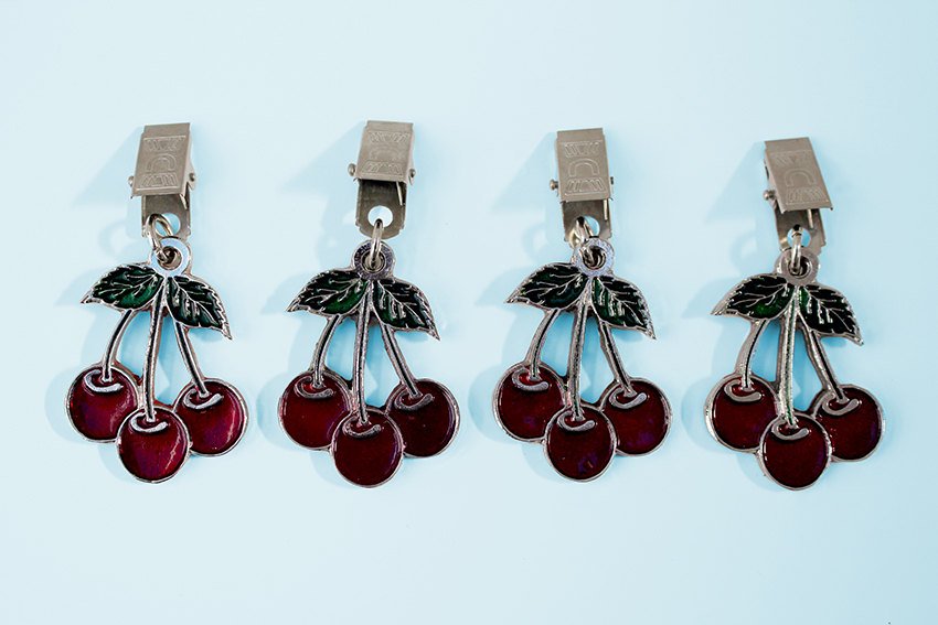 Cherry tablecloth weights