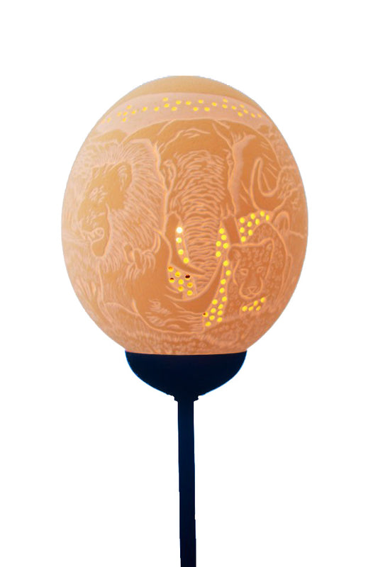 Big 5 & Mandela ostrich eggshell lamp