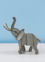Load image into Gallery viewer, White beaded African elephant