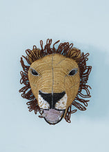 Load image into Gallery viewer, African lion wallpiece in beads and wire