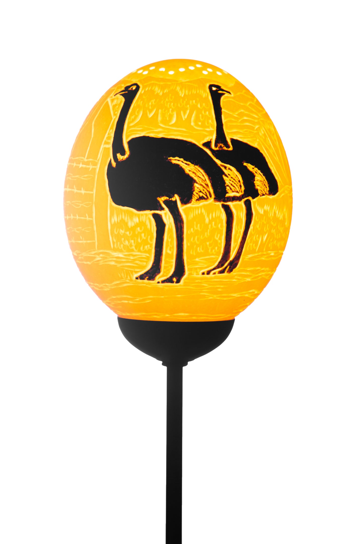 Black ostrich egg lamp
